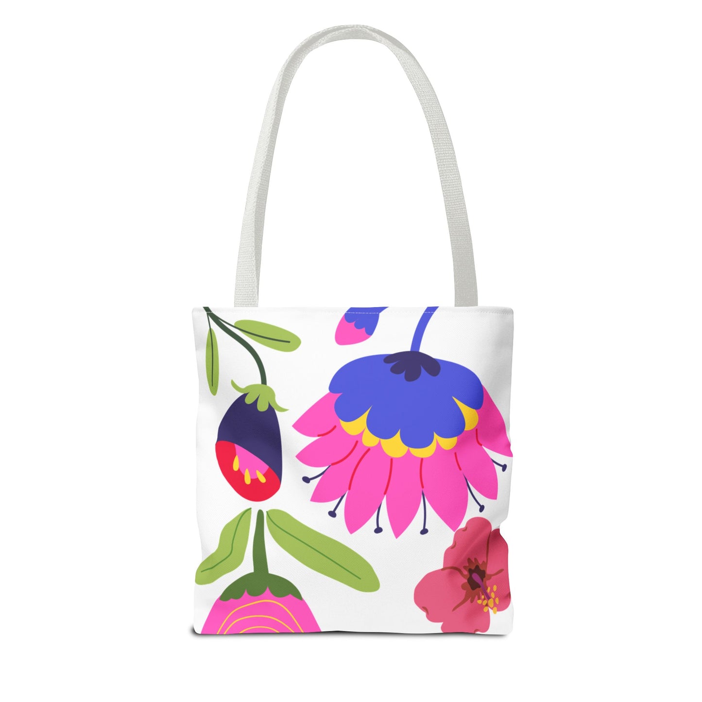 Floral Print Tote Bag, Colorful Shopping Bag, Everyday Carryall, Eco-Friendly Gift, Beach Tote, Spring Blooms