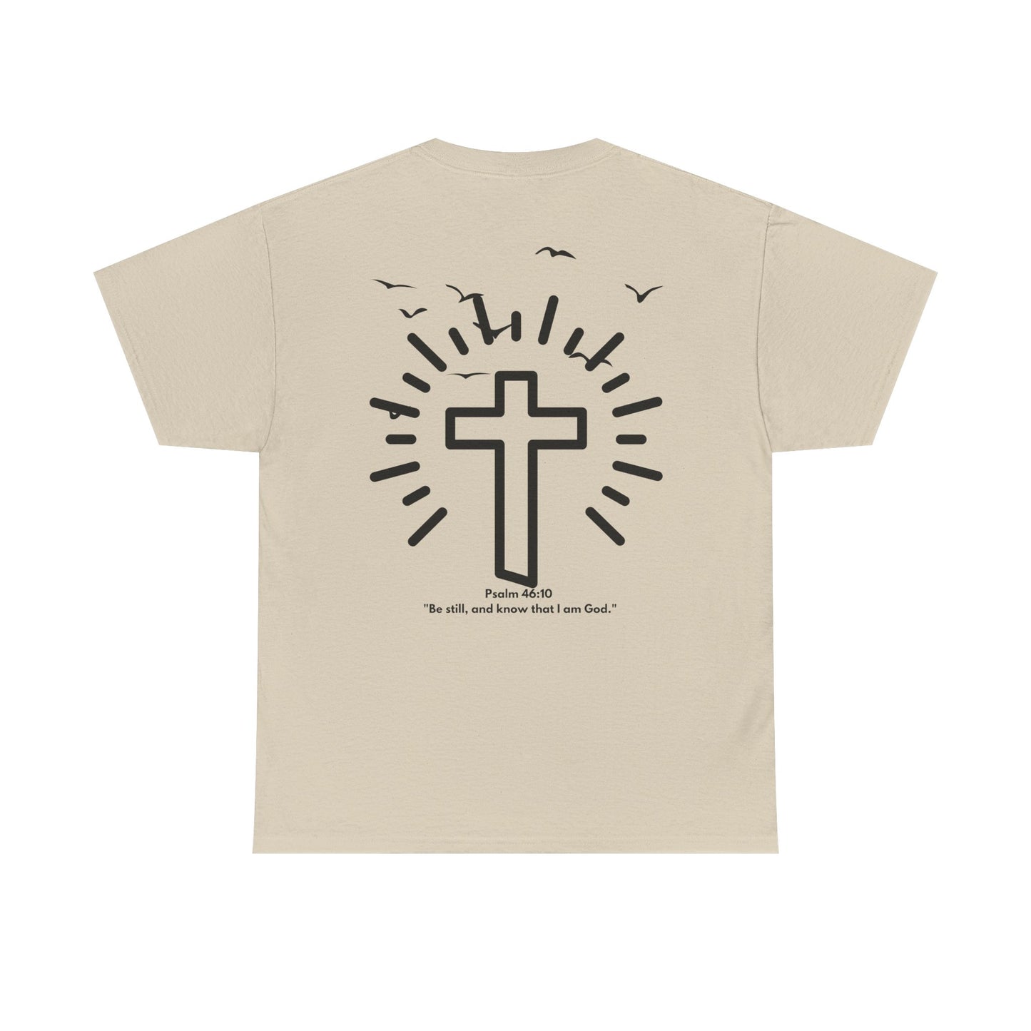Faith-Inspired Unisex Heavy Cotton Tee | Inspirational Christian Shirt, Religious Gift, Bible Verse Tee, Cross Design, Everyday Wear