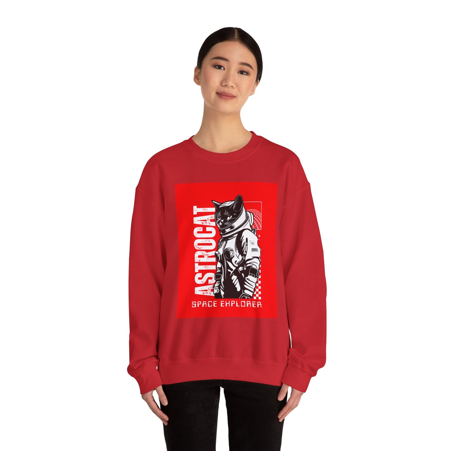 Galaxy Cat Crewneck Sweatshirt, Space Explorer Sweatshirt, Unisex Cat Sweatshirt, Astronaut Sweatshirt, Funny Pet Lover Gift