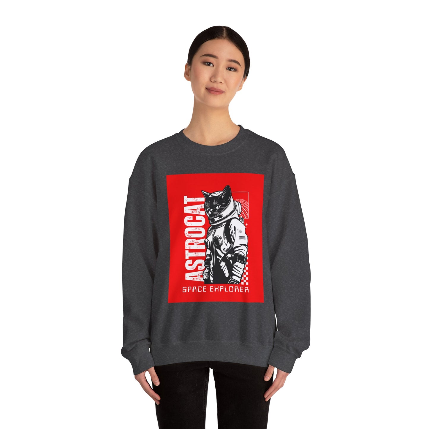 Galaxy Cat Crewneck Sweatshirt, Space Explorer Sweatshirt, Unisex Cat Sweatshirt, Astronaut Sweatshirt, Funny Pet Lover Gift