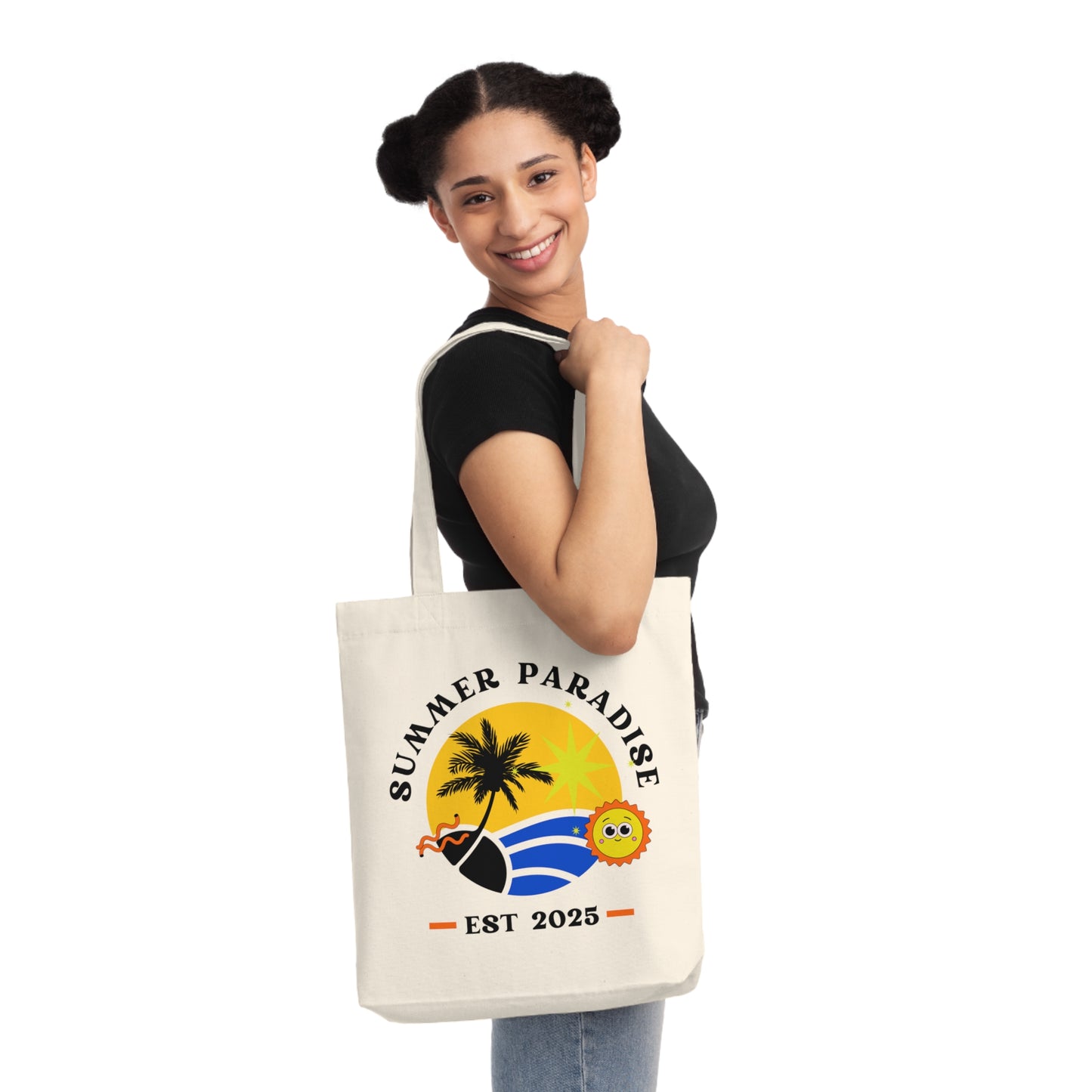 Summer Paradise Woven Tote Bag - Beach Bag, Eco-Friendly Purse, Shopping Tote, Travel Accessory, Gift for Beach Lovers