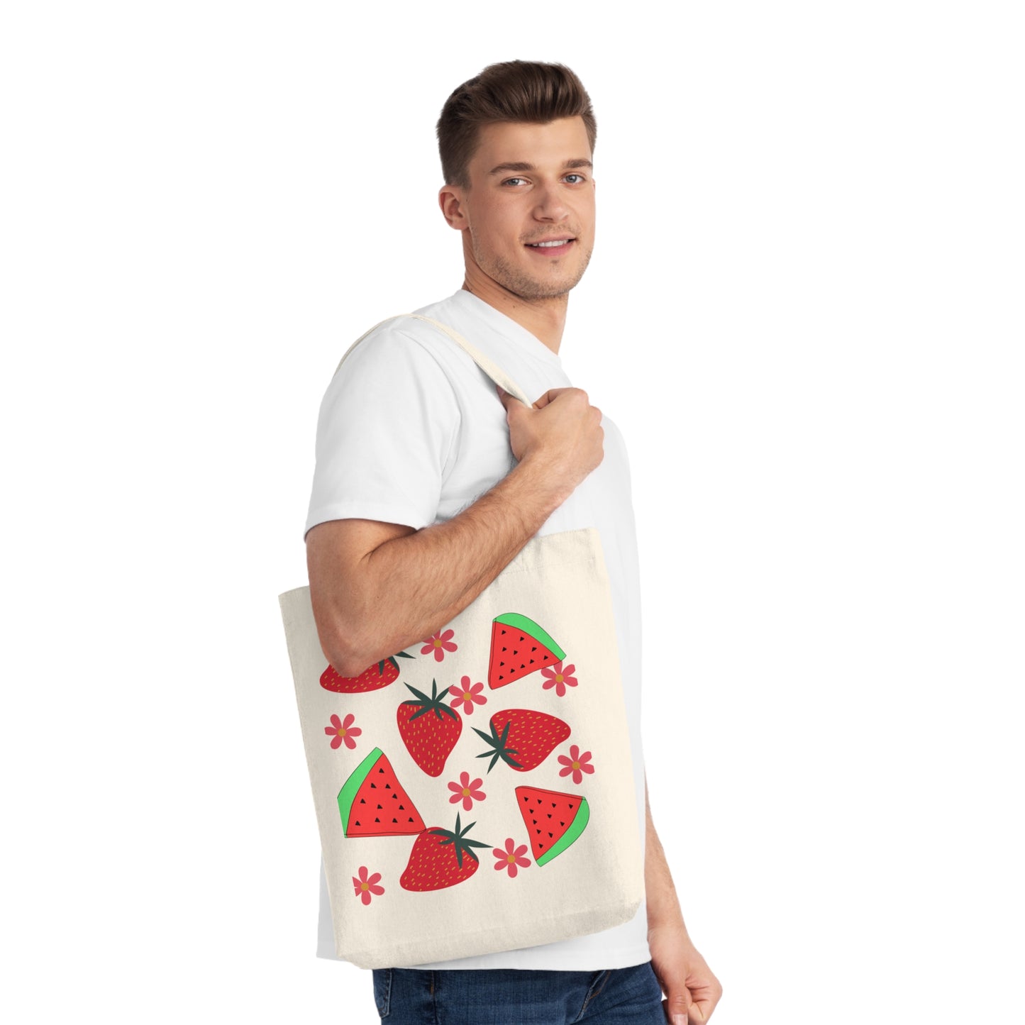 Colorful Fruit Woven Tote Bag | Stylish Grocery Bag, Beach Bag, Eco-Friendly Tote, Shopping Bag, Summer Accessory