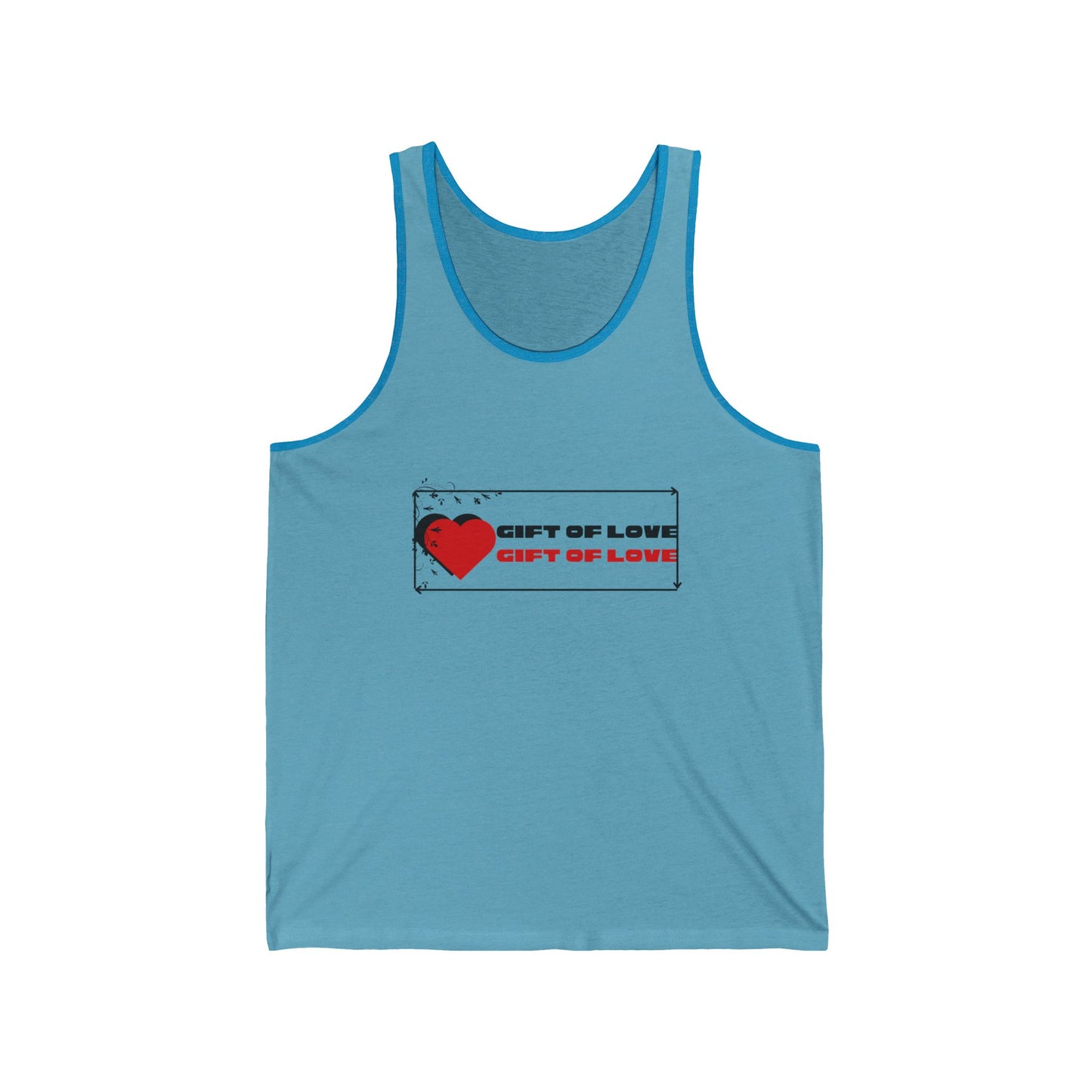 Heartfelt Gift of Love Unisex Jersey Tank - Perfect for Valentine's Day, Summer Vibes, Casual Wear, Gifts for Him/Her, Love Merchandise