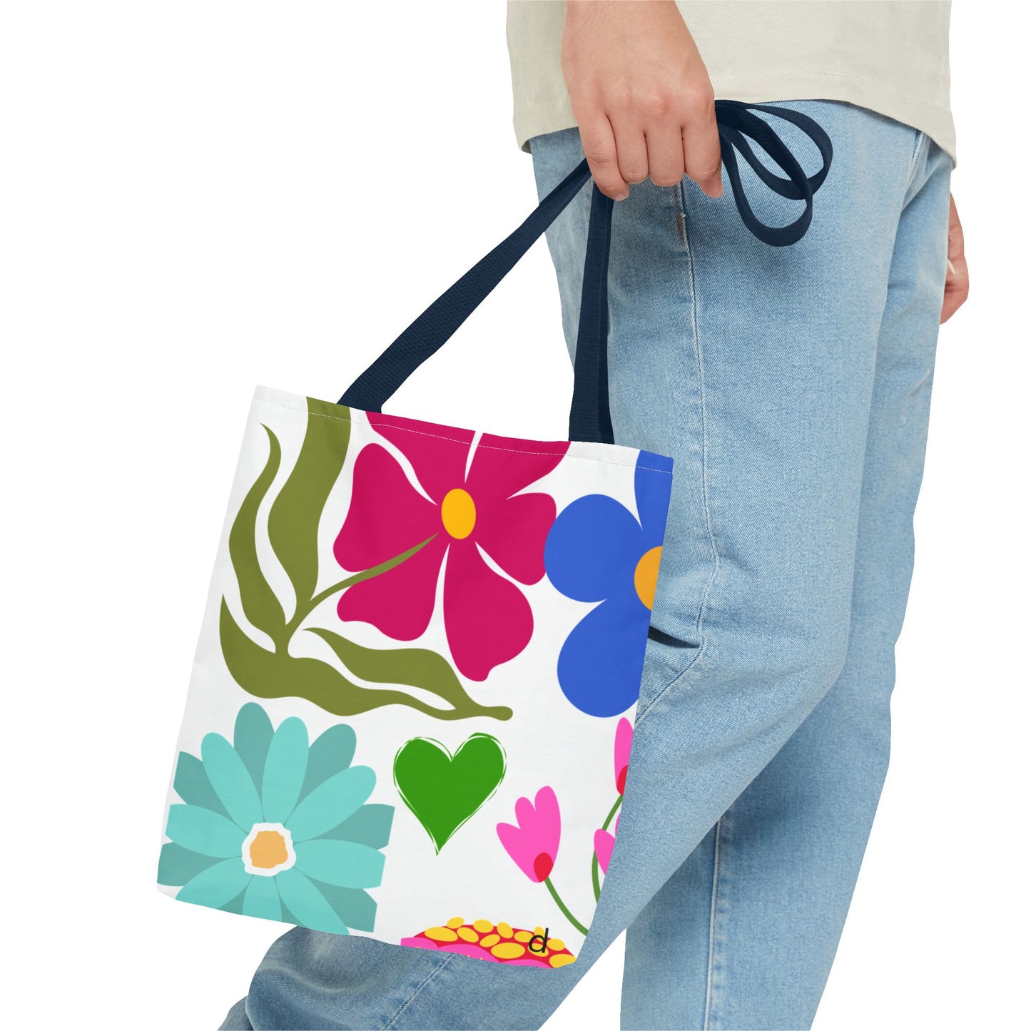 Floral Print Tote Bag, Colorful Shopping Bag, Everyday Carryall, Eco-Friendly Gift, Beach Tote, Spring Blooms