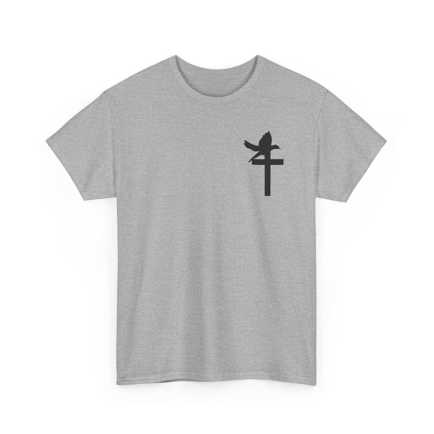 Faith-Inspired Unisex Heavy Cotton Tee | Inspirational Christian Shirt, Religious Gift, Bible Verse Tee, Cross Design, Everyday Wear