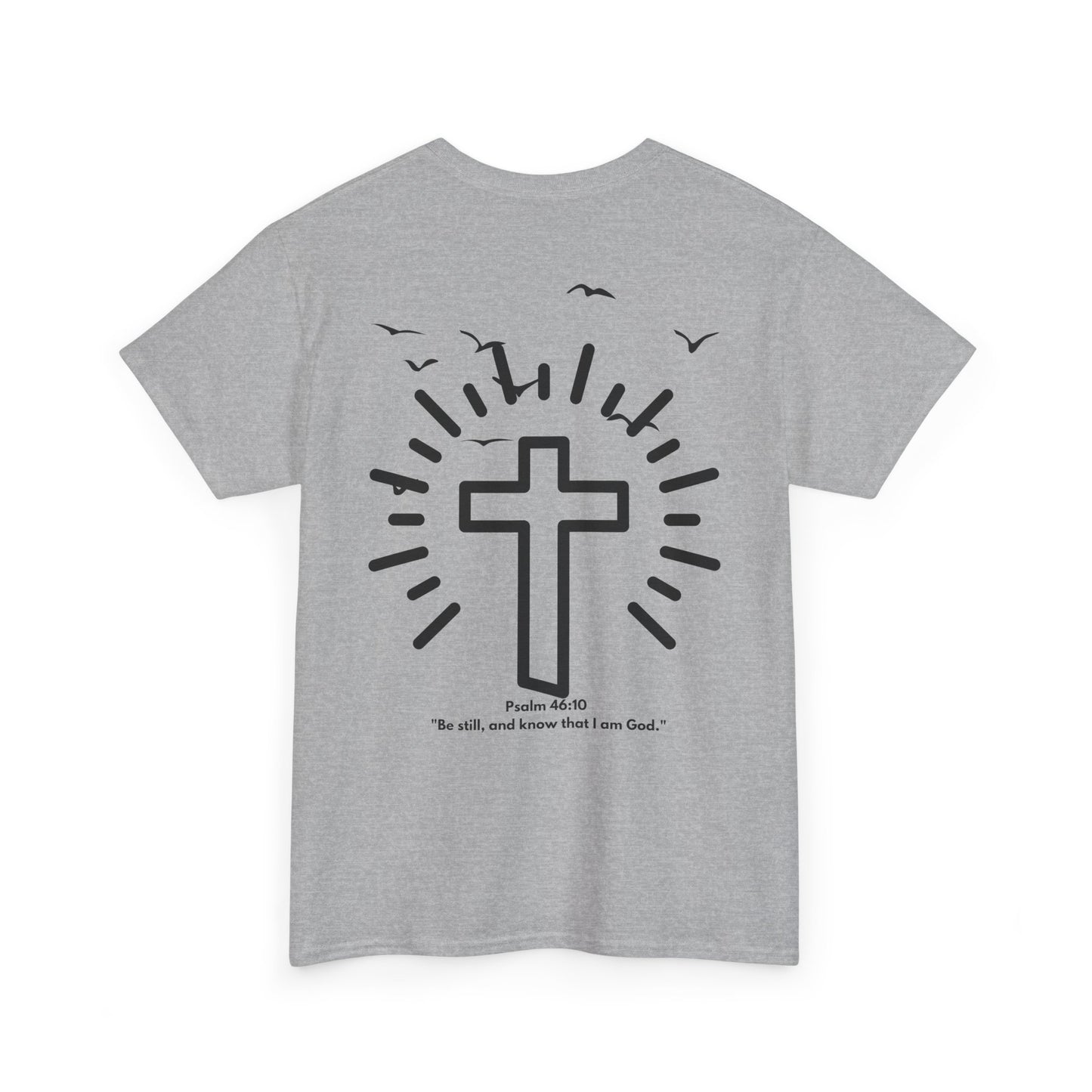 Faith-Inspired Unisex Heavy Cotton Tee | Inspirational Christian Shirt, Religious Gift, Bible Verse Tee, Cross Design, Everyday Wear