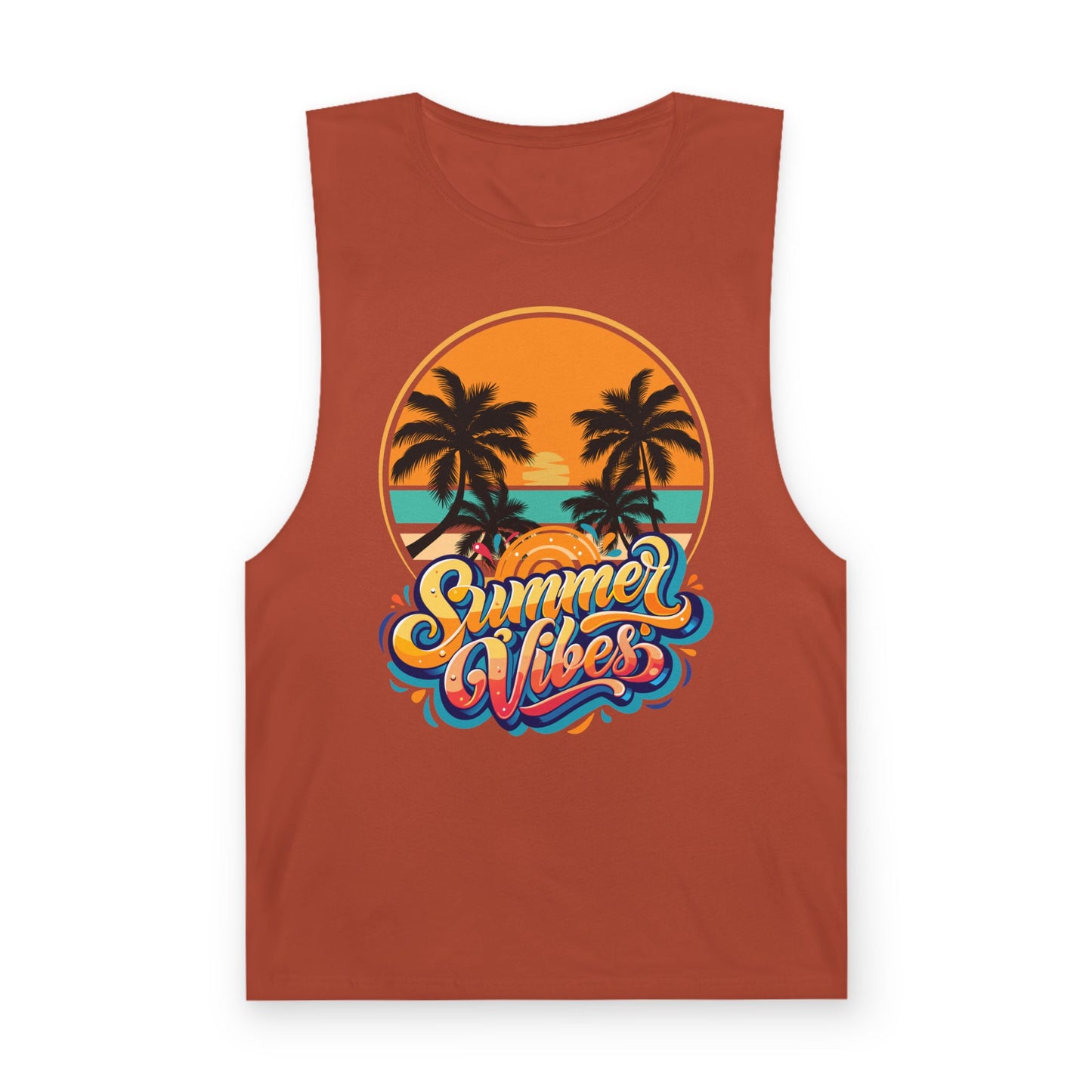 Summer Vibes Tank Top, Unisex Beachwear, Tropical Tee, Vacation Shirt, Casual Summer Apparel, Gift for Him/Her