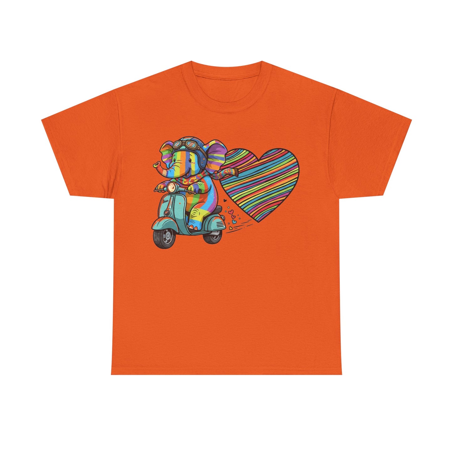 Vibrant Elephant Love Tee, Unisex Cotton T-Shirt, Colorful Graphic T-Shirt, Unique Gift for Animal Lovers, Casual Wear, Cute Apparel