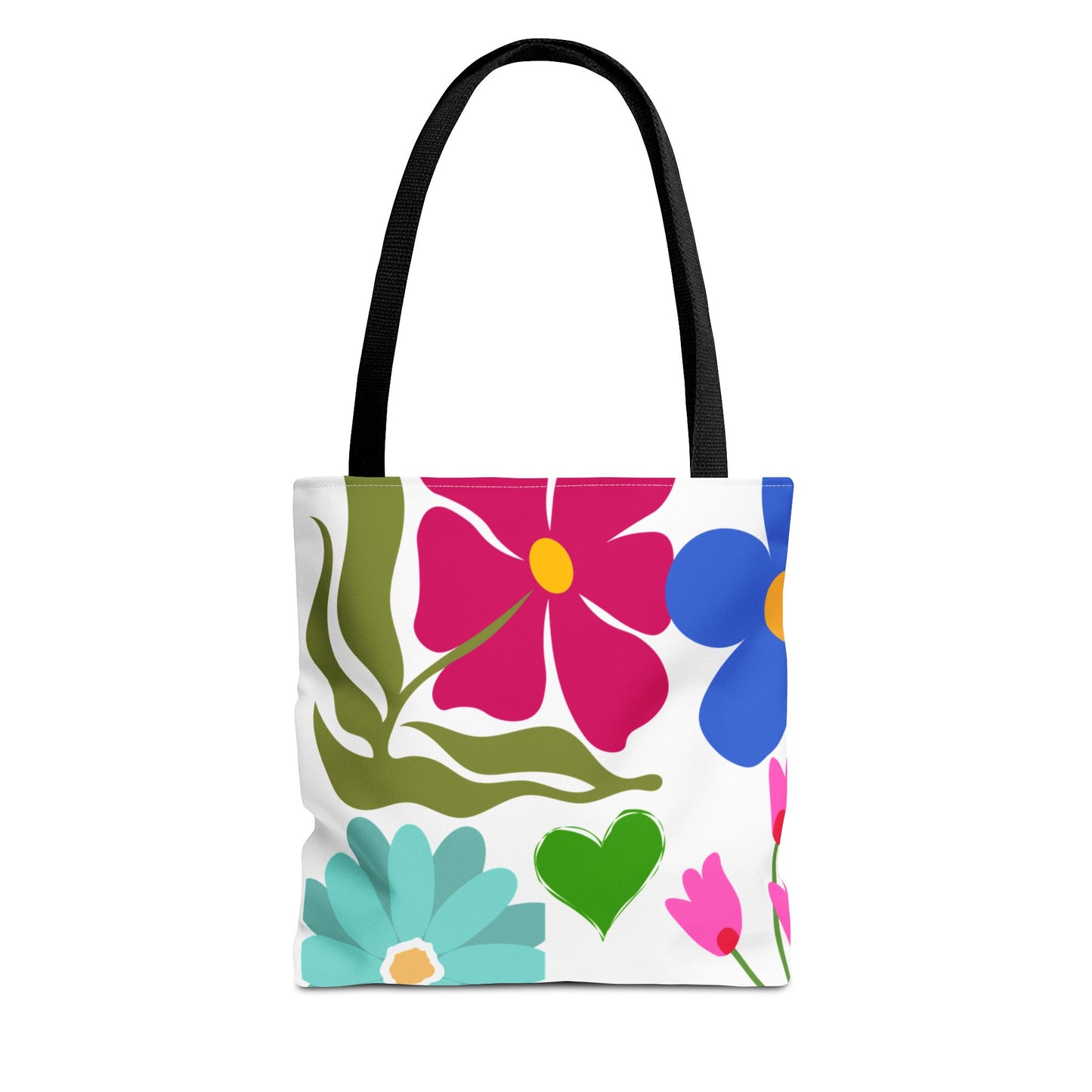 Floral Print Tote Bag, Colorful Shopping Bag, Everyday Carryall, Eco-Friendly Gift, Beach Tote, Spring Blooms