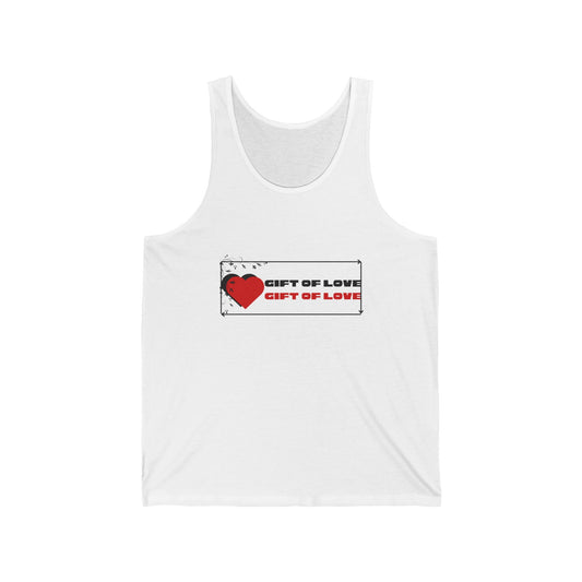 Heartfelt Gift of Love Unisex Jersey Tank - Perfect for Valentine's Day, Summer Vibes, Casual Wear, Gifts for Him/Her, Love Merchandise