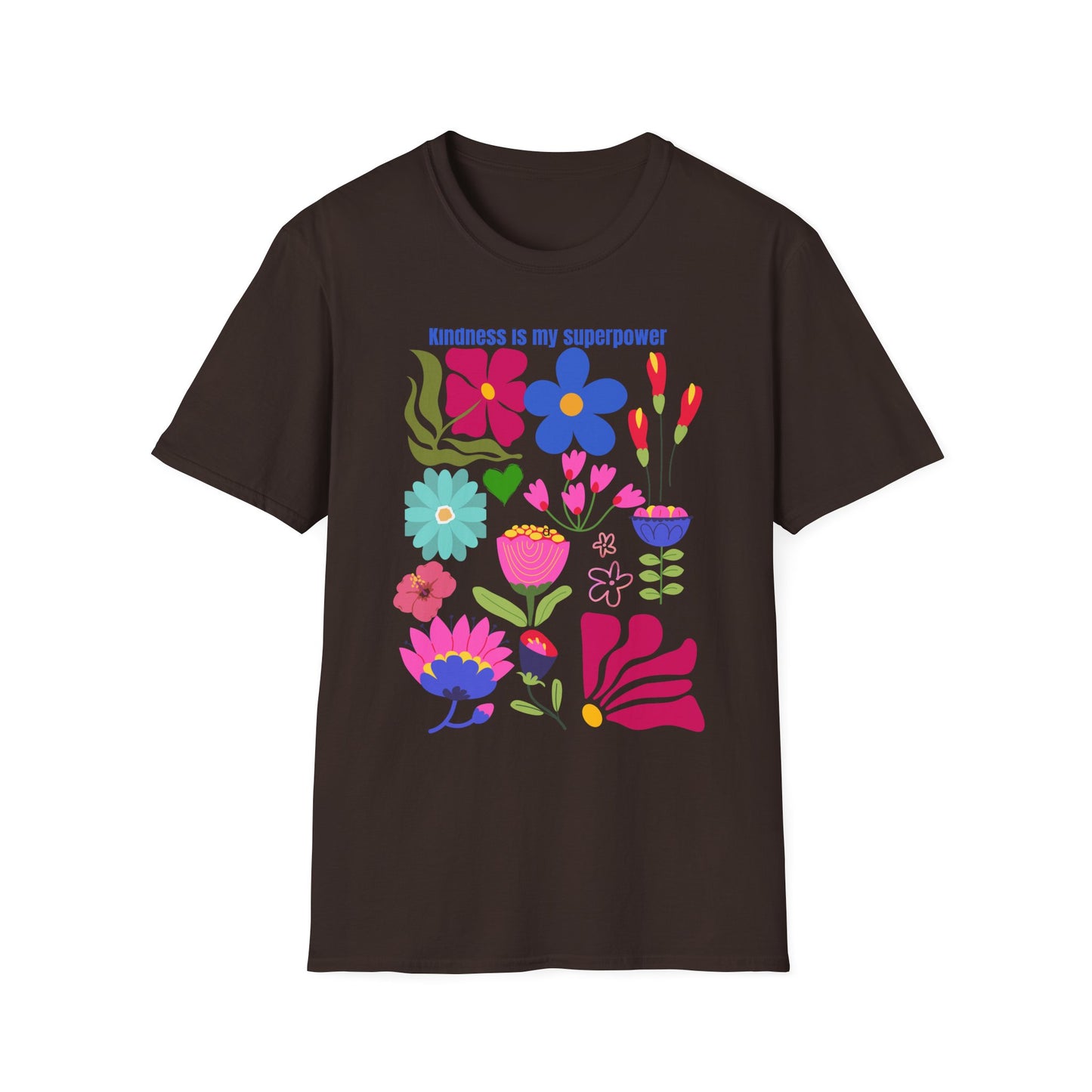 Colorful Kindness Is My Superpower T-Shirt - Floral Graphic Tee, Gift for Friends, Positive Vibes Apparel, Casual Summer Top, Art [...]