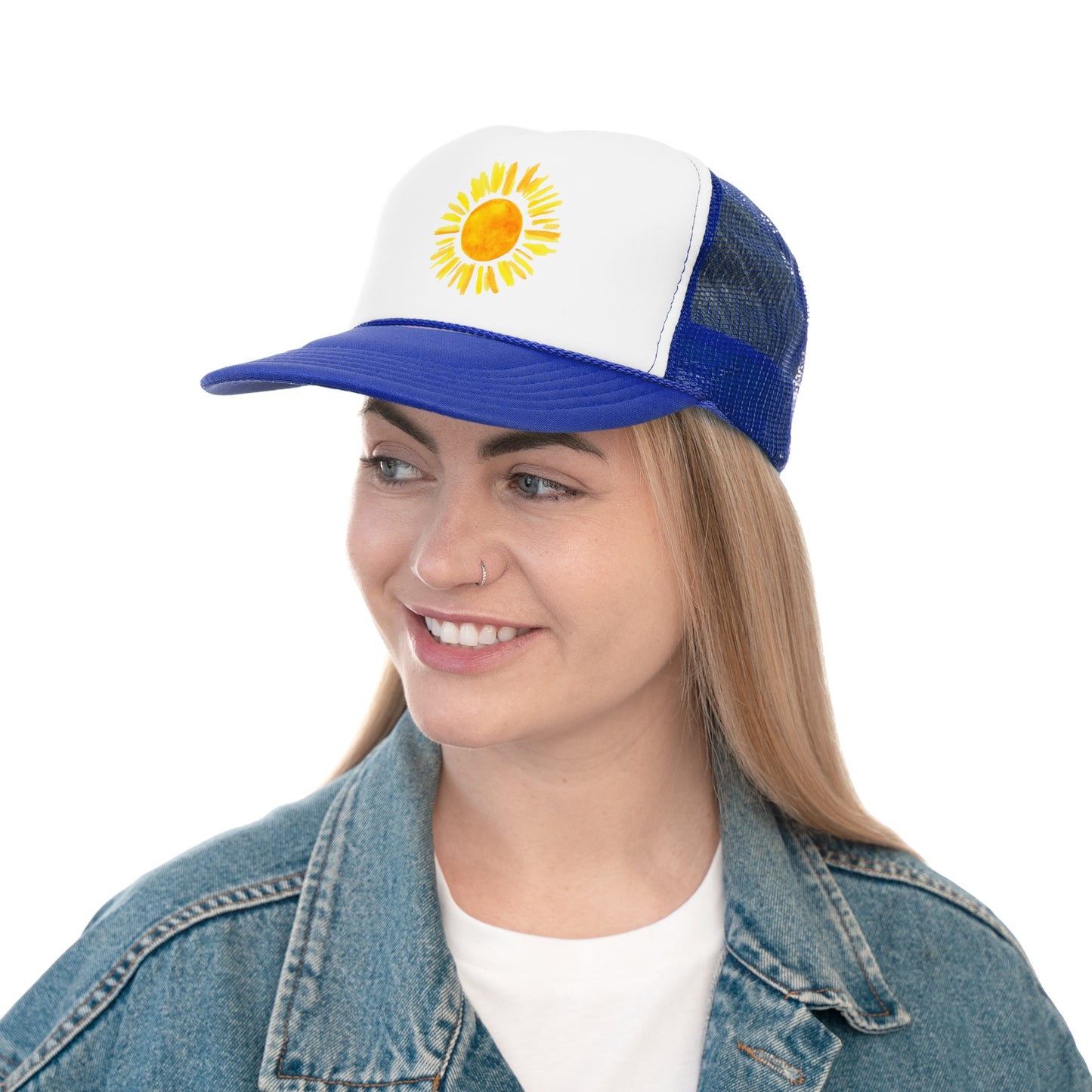 Sunny Vibes Trucker Cap | Summer Hat, Outdoor Cap, Gift for Nature Lovers, Festival Accessory, Sun-themed Cap