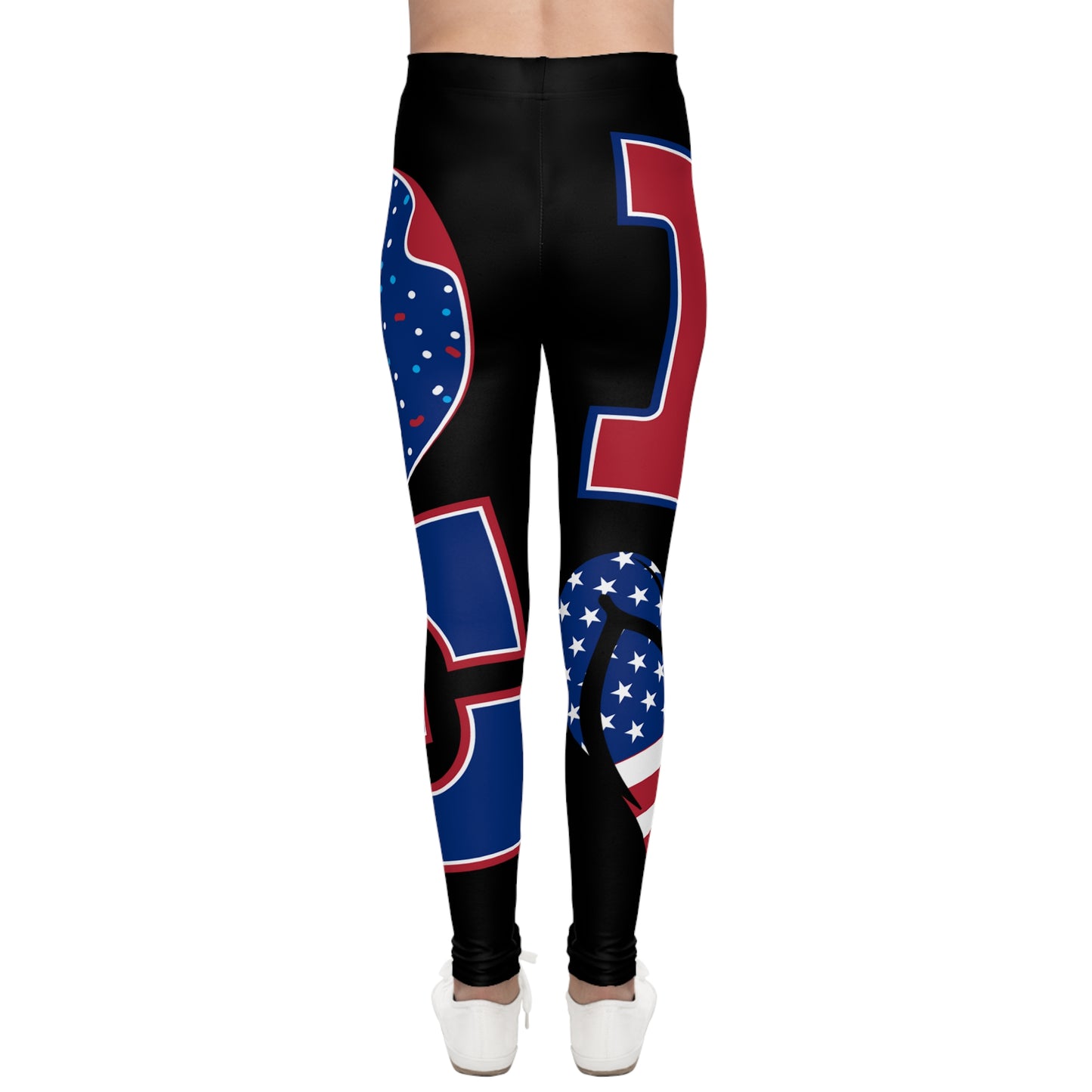 Patriotic Youth Leggings | Love Design, Comfortable Activewear for Kids, Sportswear, Gift for Independence Day, Everyday Comfort