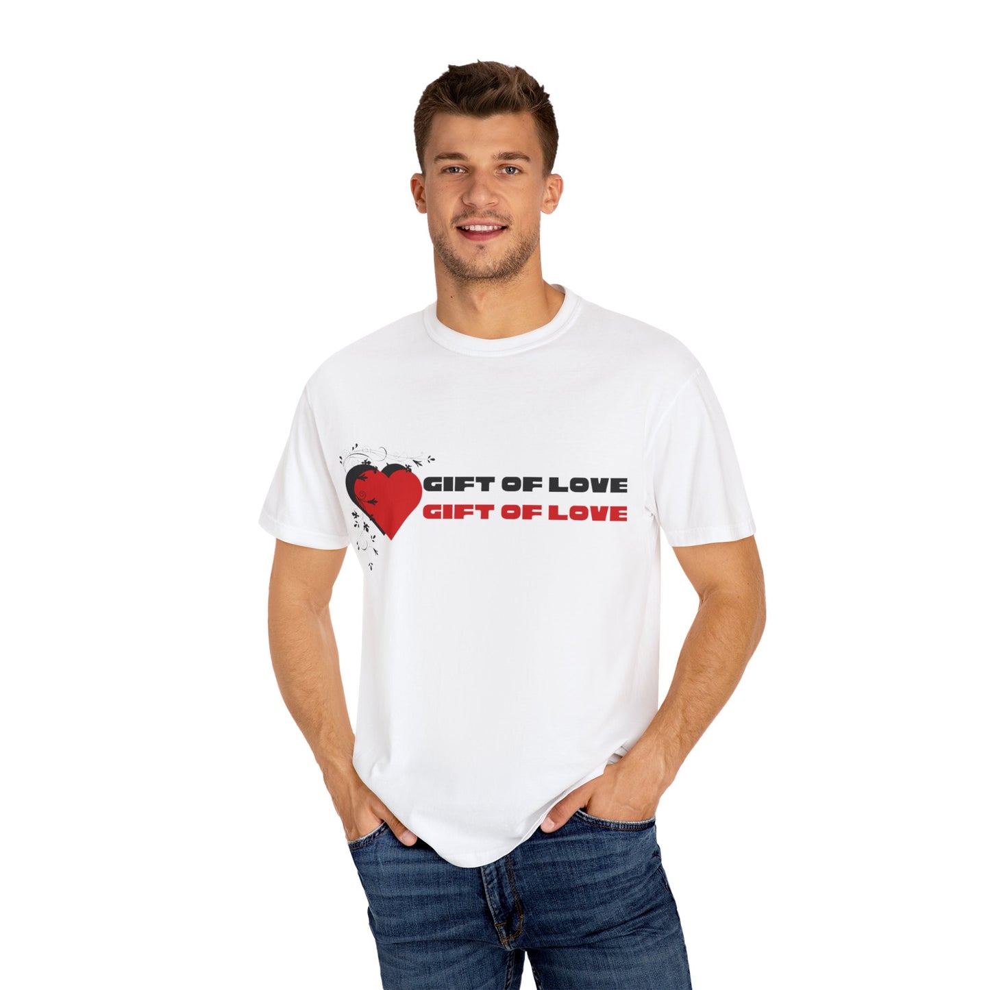 Unisex Gift of Love T-Shirt, Casual Love Tee, Heart Graphic Shirt, Valentine's Day Gift, Anniversary Apparel, Heart Print Top
