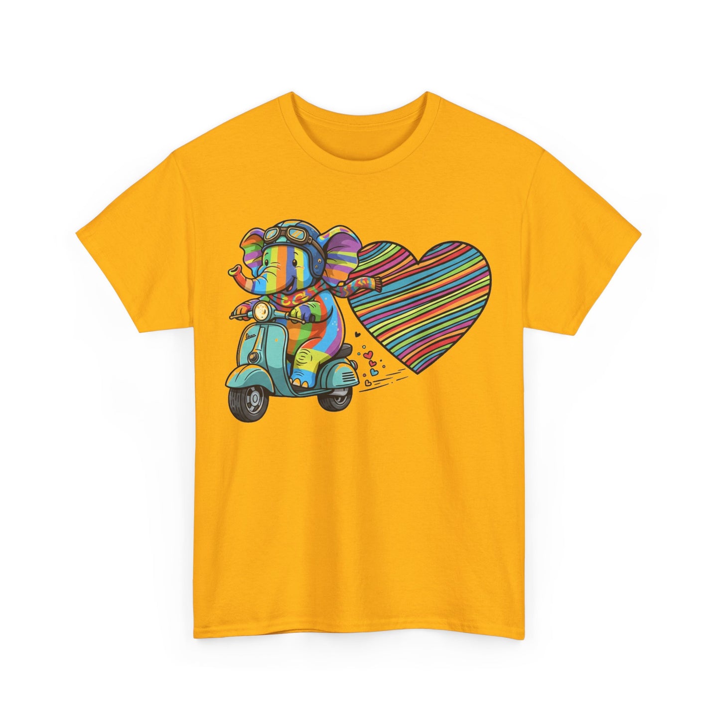 Vibrant Elephant Love Tee, Unisex Cotton T-Shirt, Colorful Graphic T-Shirt, Unique Gift for Animal Lovers, Casual Wear, Cute Apparel