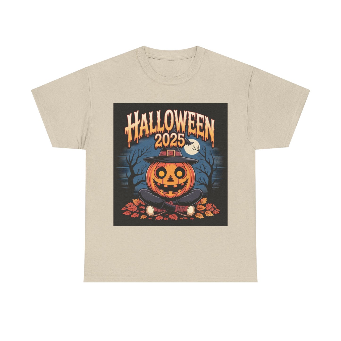 Halloween Pumpkin Tee, Unisex Heavy Cotton Tee, Spooky T-Shirt, Fall Apparel, Halloween 2025, Halloween Costumes, Autumn Fashion