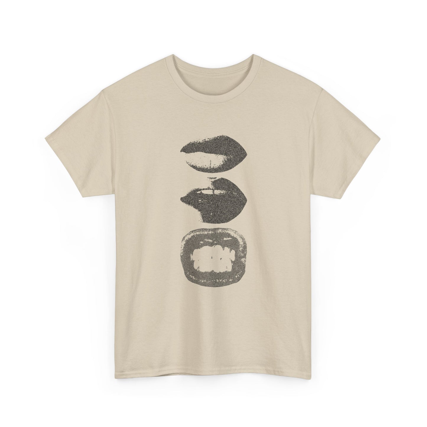 Stylish Unisex Heavy Cotton Tee with Bold Lip Design, Trendy T-Shirt, Casual Wear, Gift for Friends, Statement Shirt
