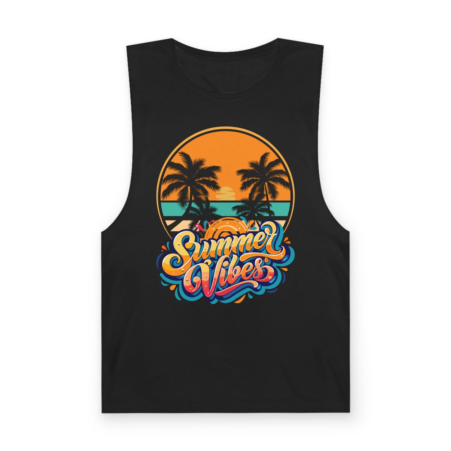 Summer Vibes Tank Top, Unisex Beachwear, Tropical Tee, Vacation Shirt, Casual Summer Apparel, Gift for Him/Her