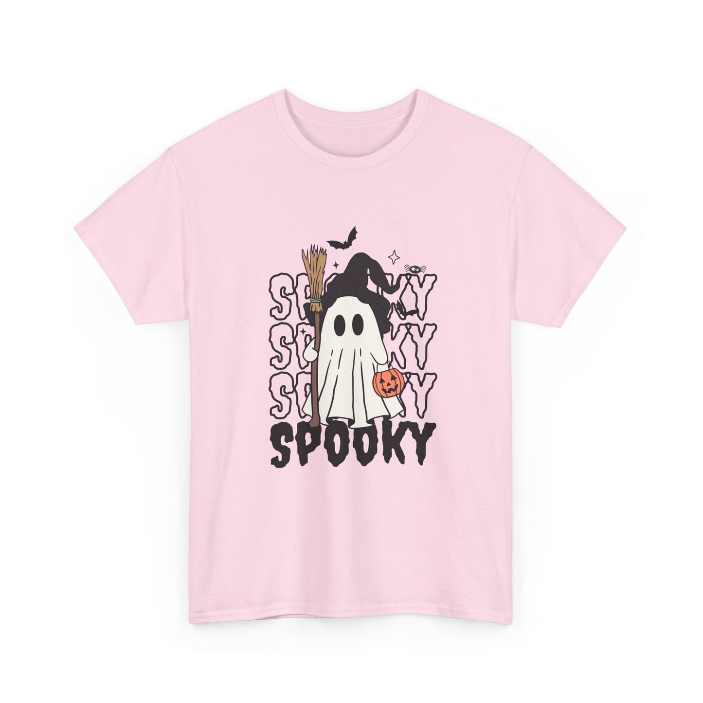 Spooky Ghost Unisex Heavy Cotton Tee - Halloween T-Shirt, Fall Fashion, Halloween Costume, Ghost Shirt, Casual Tee
