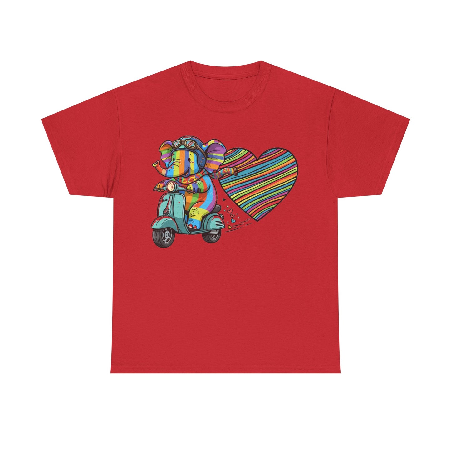 Vibrant Elephant Love Tee, Unisex Cotton T-Shirt, Colorful Graphic T-Shirt, Unique Gift for Animal Lovers, Casual Wear, Cute Apparel