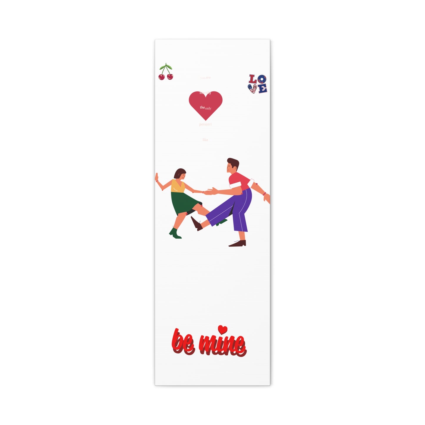 Vibrant Canvas Art Print, Cute Couple Dancing, Valentine's Gift, Home Decor, Love Quote Art, Heartfelt Wall Decoration