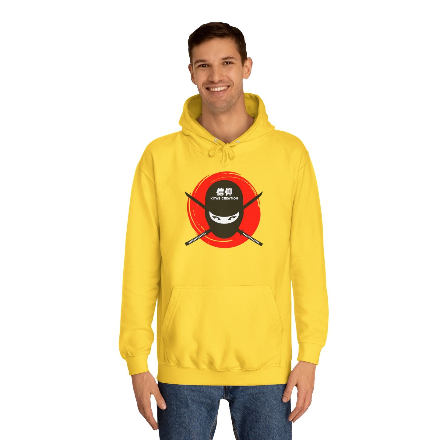 Ninja Spirit Unisex College Hoodie | Stylish Casual Wear, Gift for Students, Cozy Hoodie, College Fashion, Unique Graphic Sweatshirt