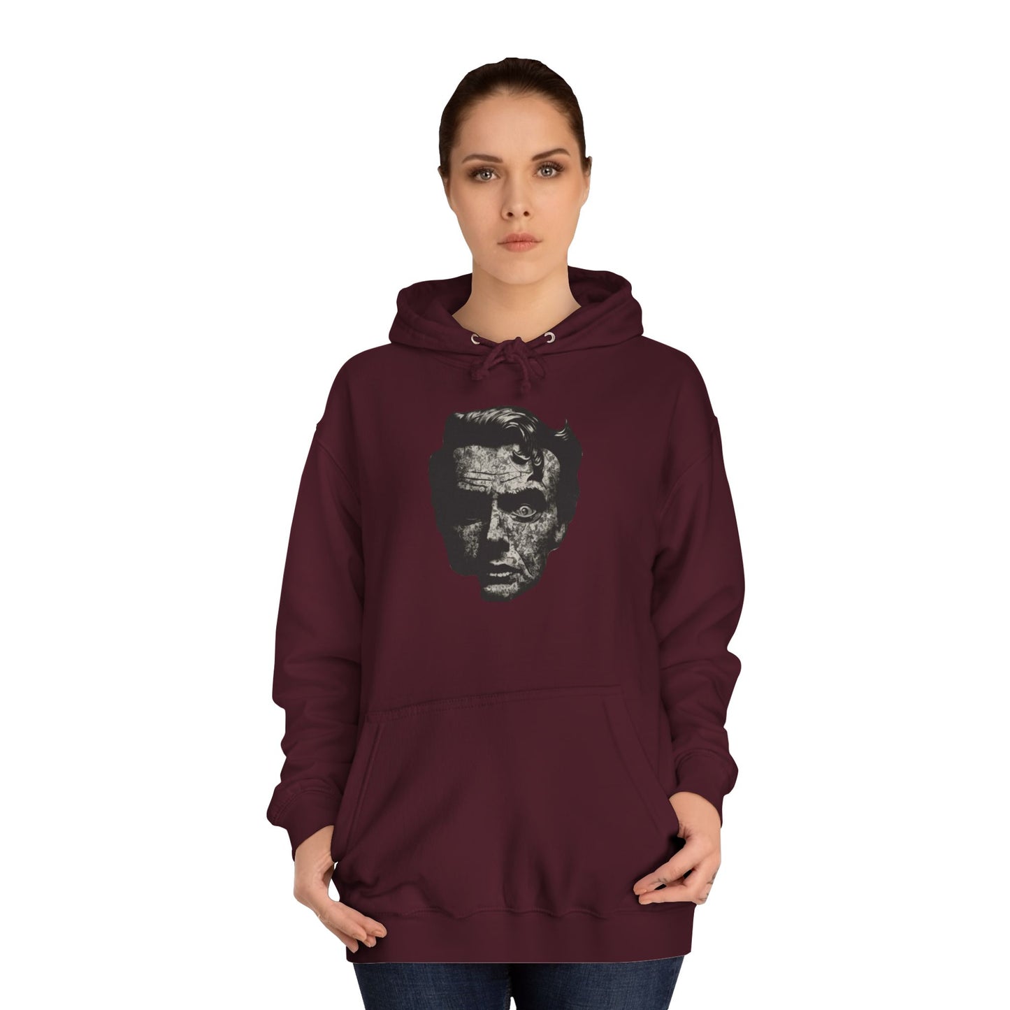 Unisex College Hoodie | Vintage Skull Design, Trendy Streetwear, Gift for Students, Cozy Outfit, Ideal for Fall
