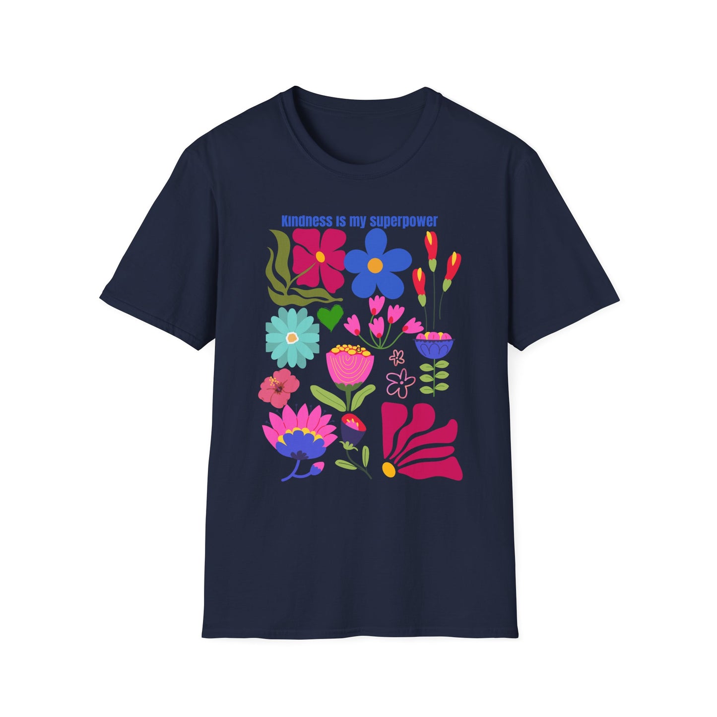 Colorful Kindness Is My Superpower T-Shirt - Floral Graphic Tee, Gift for Friends, Positive Vibes Apparel, Casual Summer Top, Art [...]
