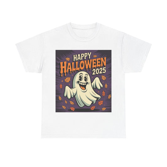 Halloween Ghost Unisex Cotton Tee, Spooky Shirt, Fall Fashion, Party Apparel, Halloween 2025, Pumpkin Costume Top