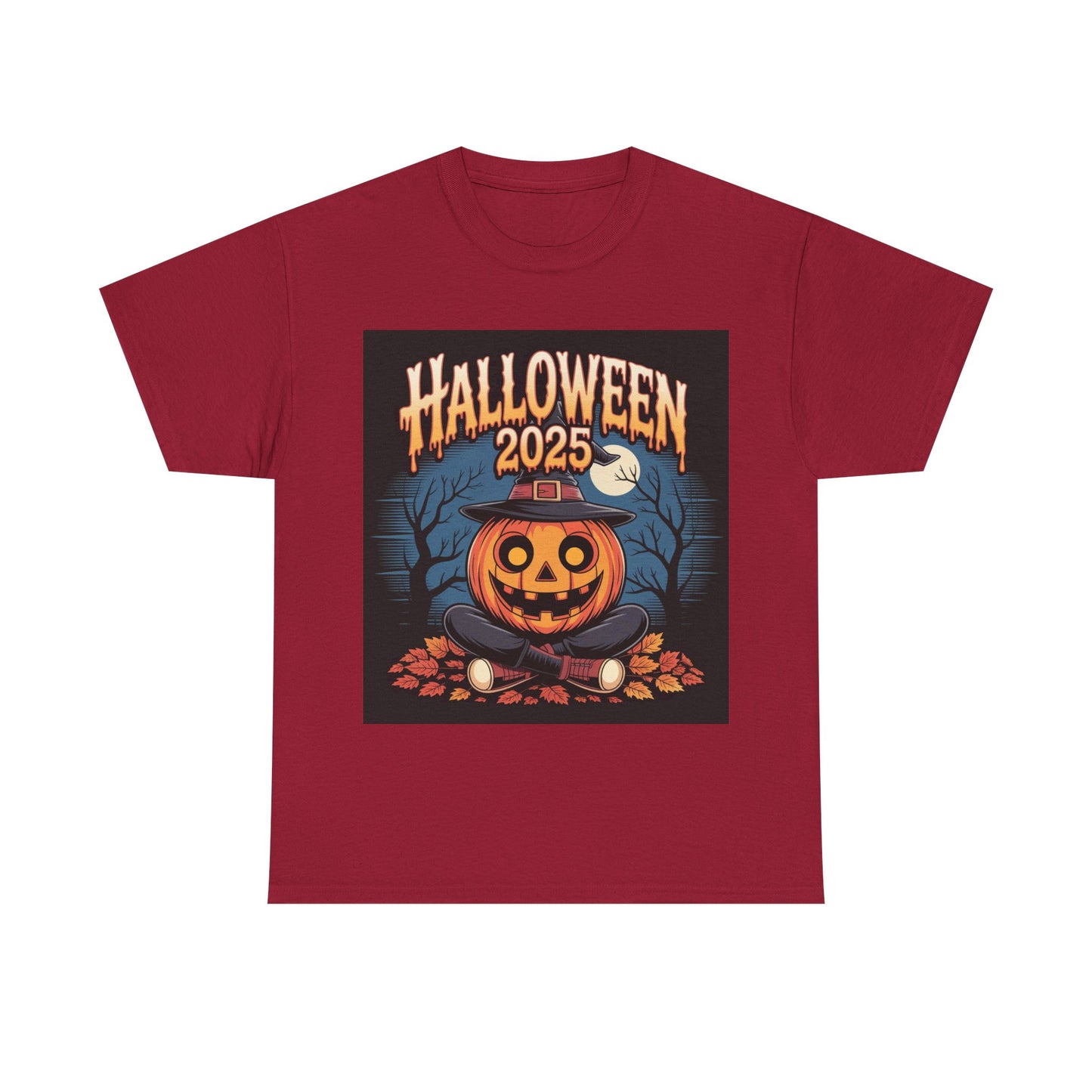 Halloween Pumpkin Tee, Unisex Heavy Cotton Tee, Spooky T-Shirt, Fall Apparel, Halloween 2025, Halloween Costumes, Autumn Fashion