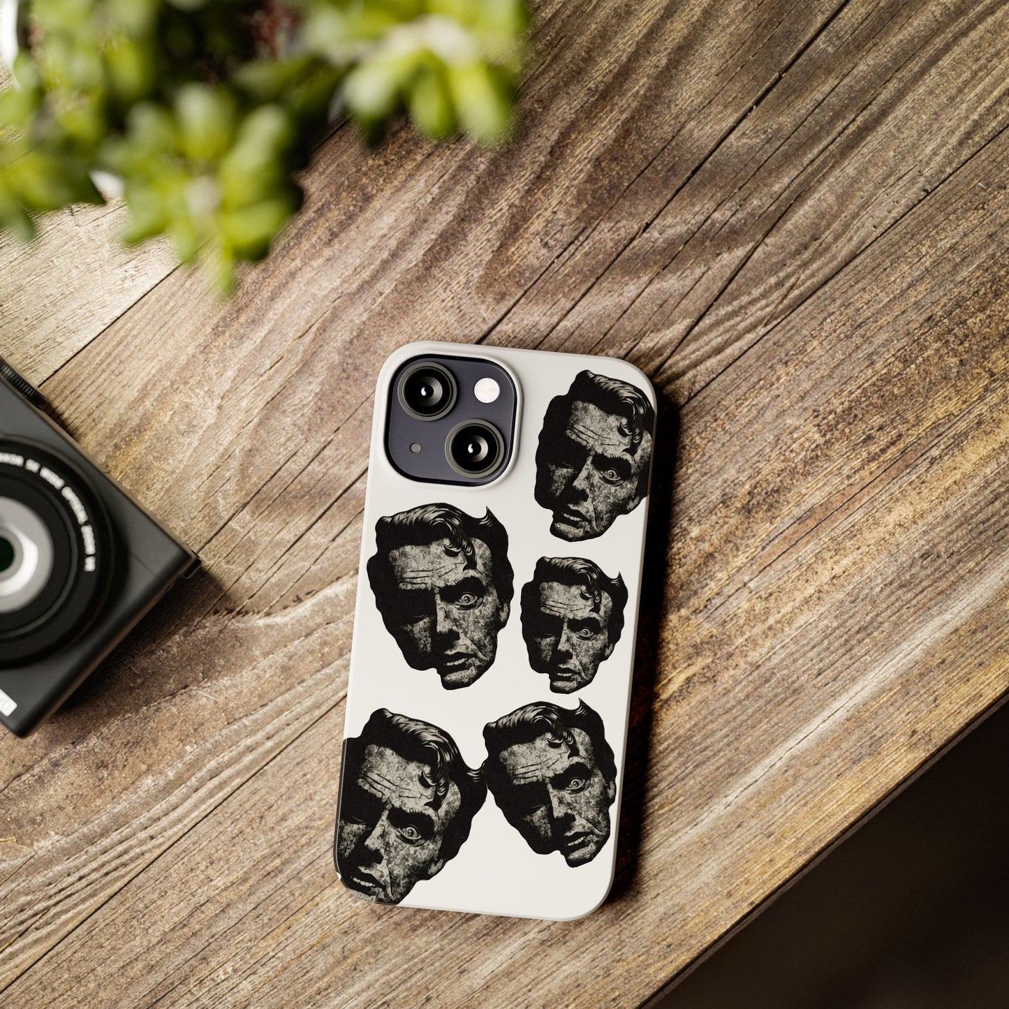 Artistic Slim Phone Cases with Unique Face Design, Trendy Accessories, Gift for Art Lovers, Stylish Phone Covers, Modern Tech [...]