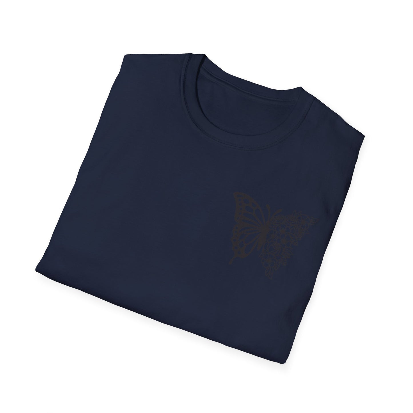 Butterfly Inspirational T-Shirt  Softstyle Tee for Nature Lovers, Casual Wear, Gift for Friends, Thoughtful Quote Shirt