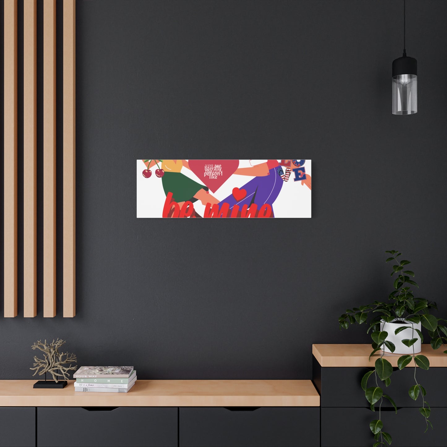 Vibrant Canvas Art Print, Cute Couple Dancing, Valentine's Gift, Home Decor, Love Quote Art, Heartfelt Wall Decoration