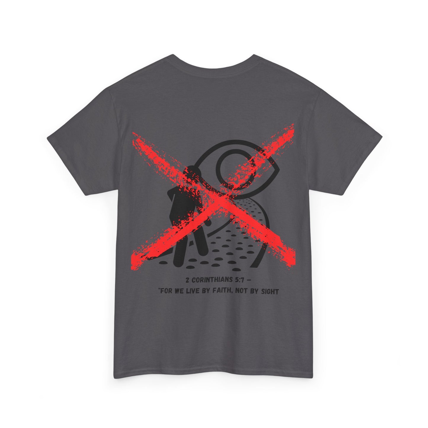 Faith-Inspired Unisex Heavy Cotton Tee, Inspirational T-Shirt, Youthful Streetwear, Spiritual Gift, Live by Faith Apparel