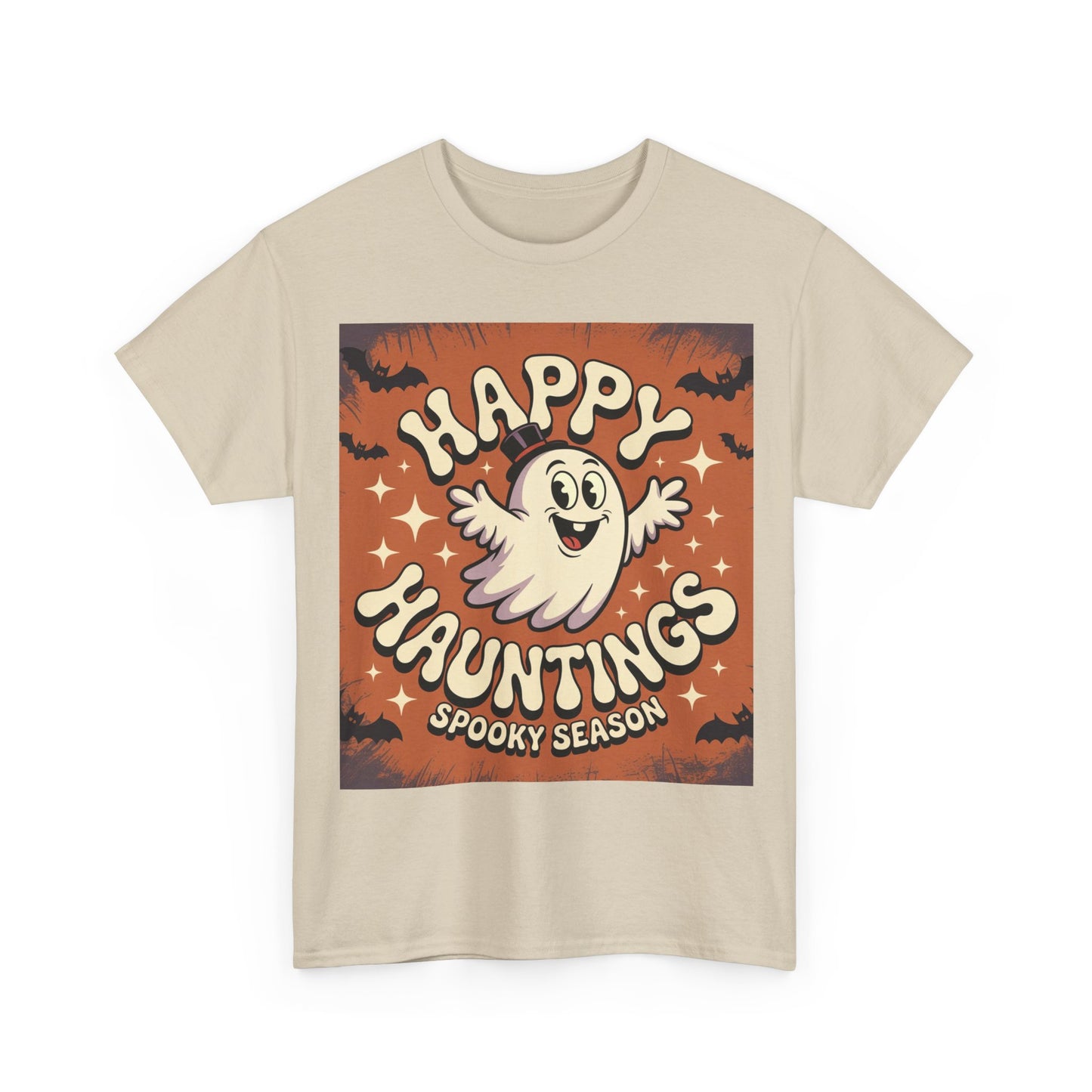 Happy Hauntings Unisex Halloween Tee, Spooky Season T-Shirt, Ghost Graphic Tee, Halloween Party Shirt, Casual Fall Wear
