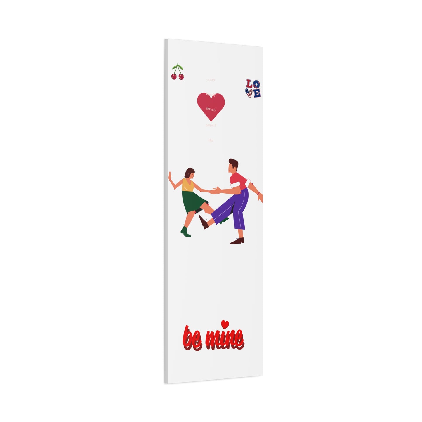 Vibrant Canvas Art Print, Cute Couple Dancing, Valentine's Gift, Home Decor, Love Quote Art, Heartfelt Wall Decoration
