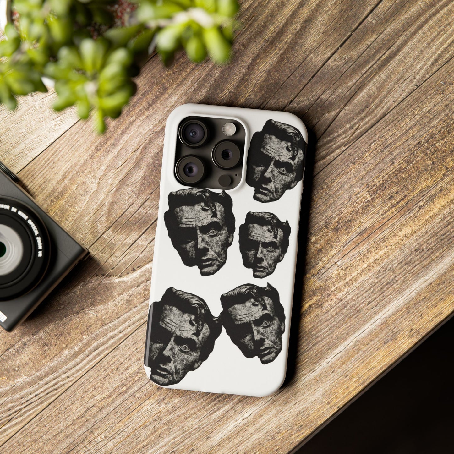 Artistic Slim Phone Cases with Unique Face Design, Trendy Accessories, Gift for Art Lovers, Stylish Phone Covers, Modern Tech [...]