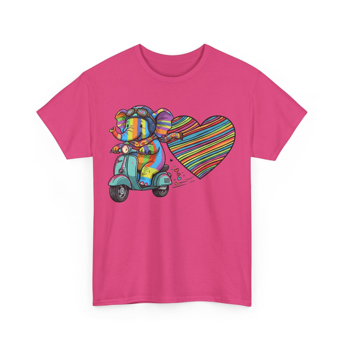 Vibrant Elephant Love Tee, Unisex Cotton T-Shirt, Colorful Graphic T-Shirt, Unique Gift for Animal Lovers, Casual Wear, Cute Apparel