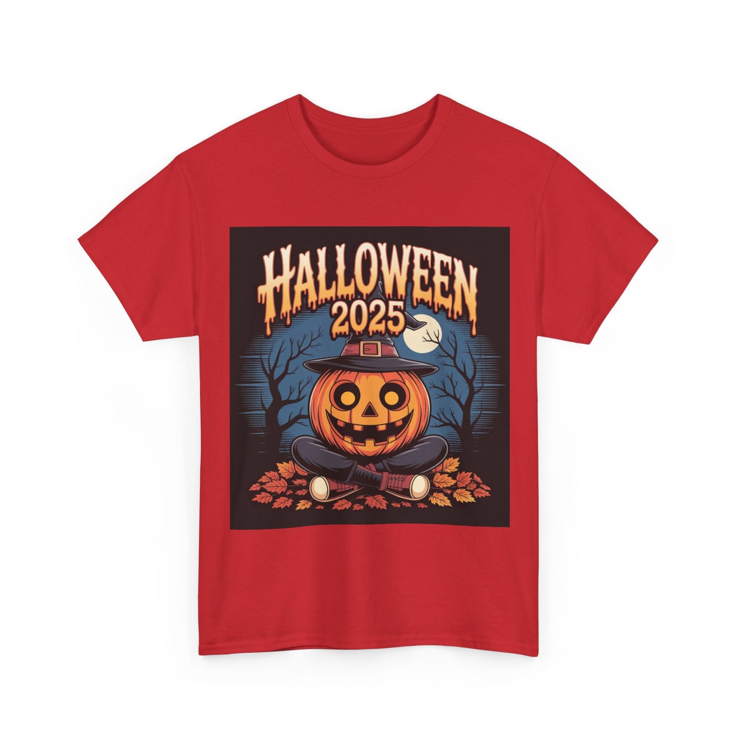 Halloween Pumpkin Tee, Unisex Heavy Cotton Tee, Spooky T-Shirt, Fall Apparel, Halloween 2025, Halloween Costumes, Autumn Fashion