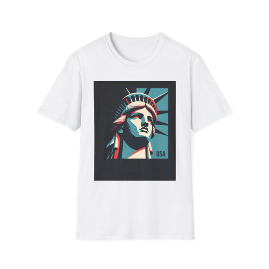 American New York USA Unisex Softstyle T-Shirt, Comfortable Everyday Wear, Graphic Tee, Urban Fashion Shirt, Street Style Top