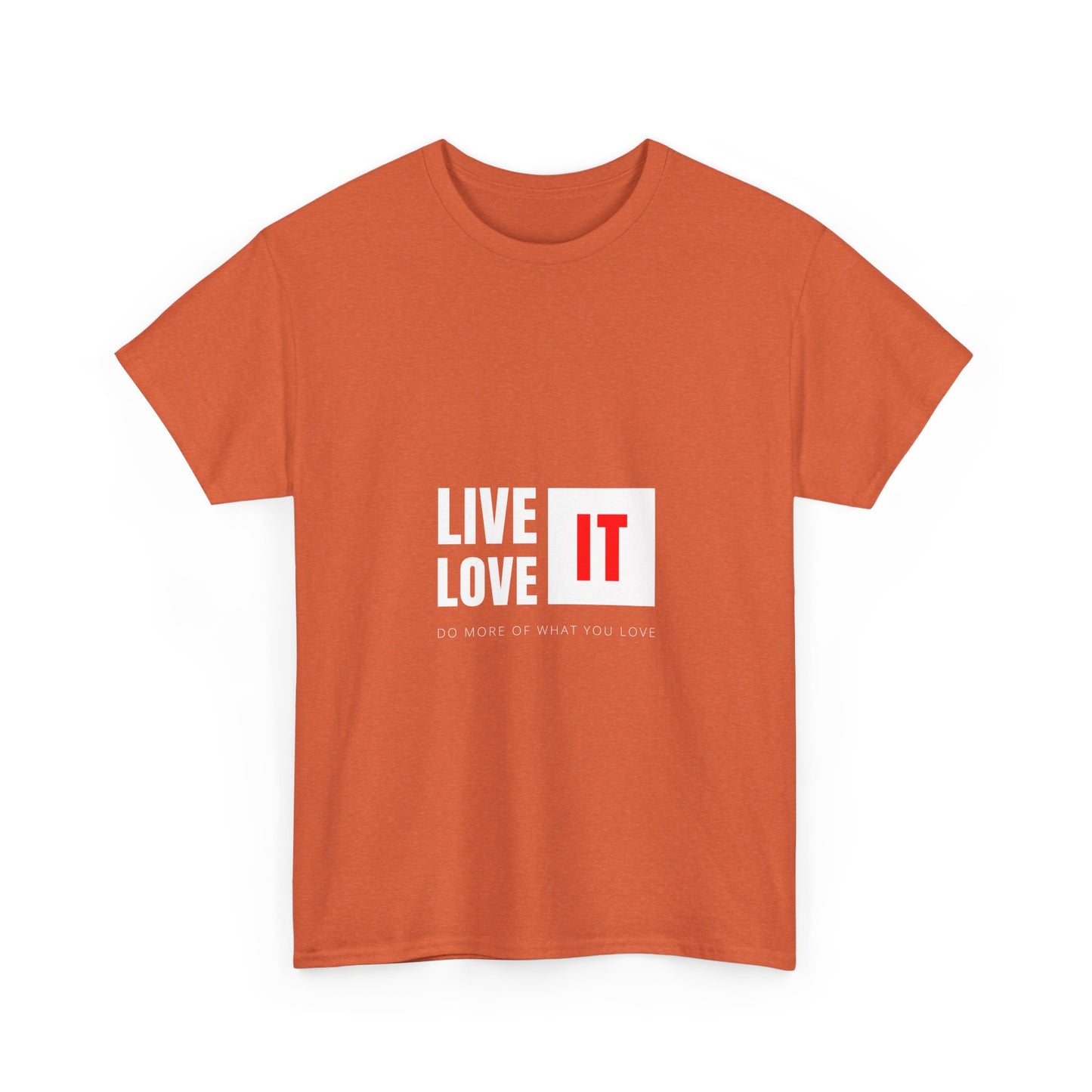 Unisex Heavy Cotton Tee - Live Love It, Casual Tee, Graphic T-Shirt, Comfortable Everyday Wear, Gift Idea for Friends, Relaxed Style