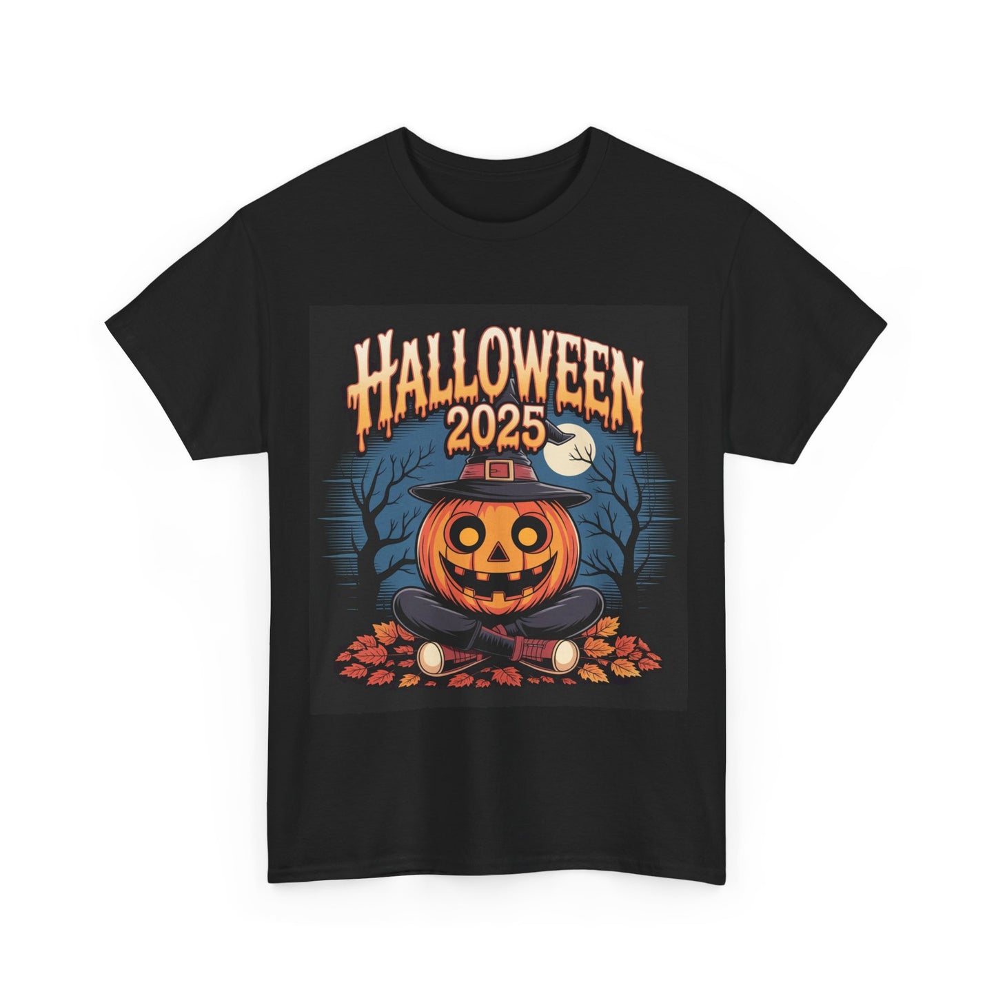 Halloween Pumpkin Tee, Unisex Heavy Cotton Tee, Spooky T-Shirt, Fall Apparel, Halloween 2025, Halloween Costumes, Autumn Fashion