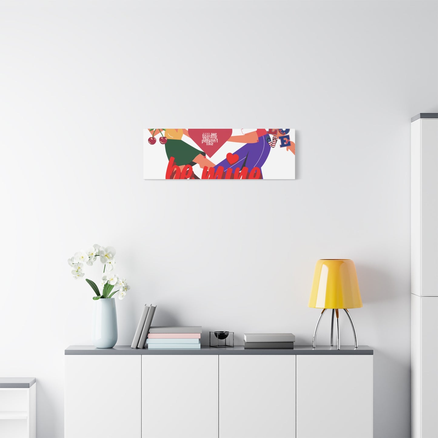 Vibrant Canvas Art Print, Cute Couple Dancing, Valentine's Gift, Home Decor, Love Quote Art, Heartfelt Wall Decoration