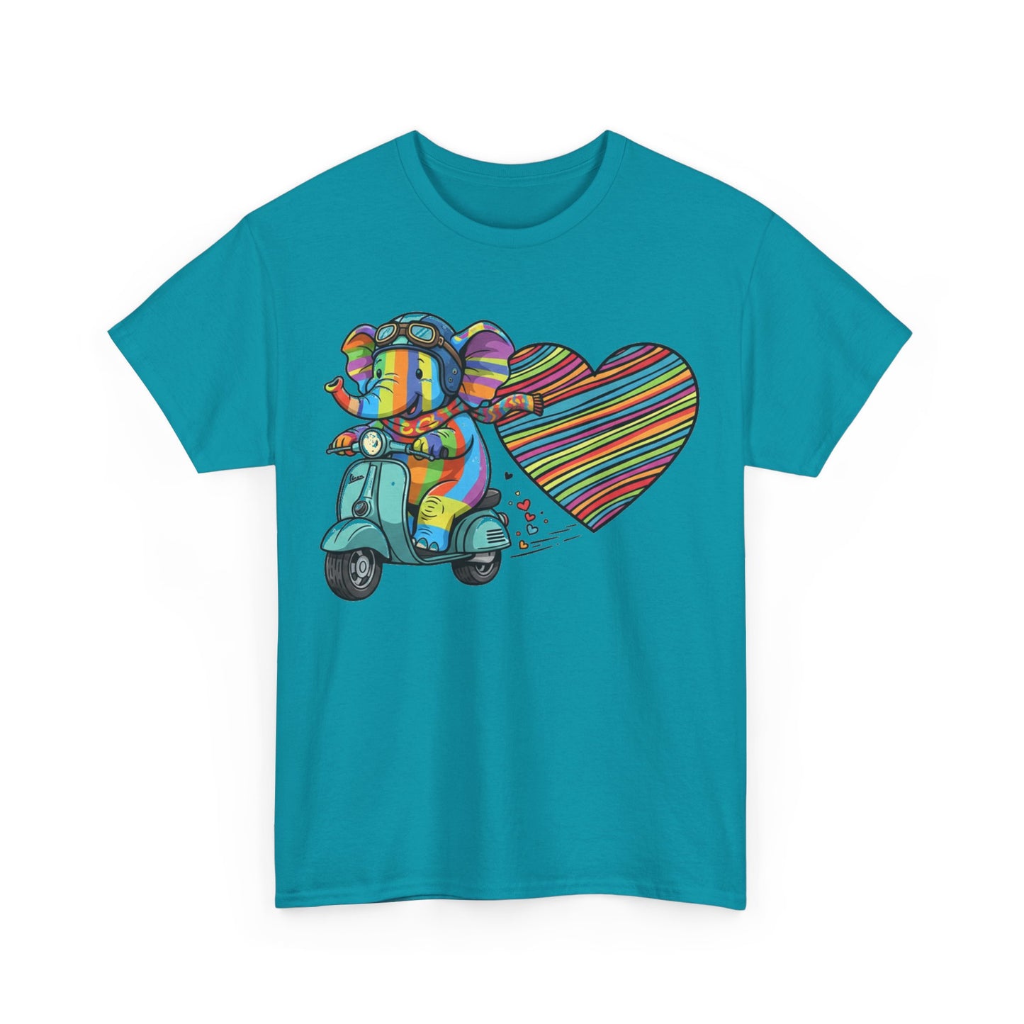 Vibrant Elephant Love Tee, Unisex Cotton T-Shirt, Colorful Graphic T-Shirt, Unique Gift for Animal Lovers, Casual Wear, Cute Apparel