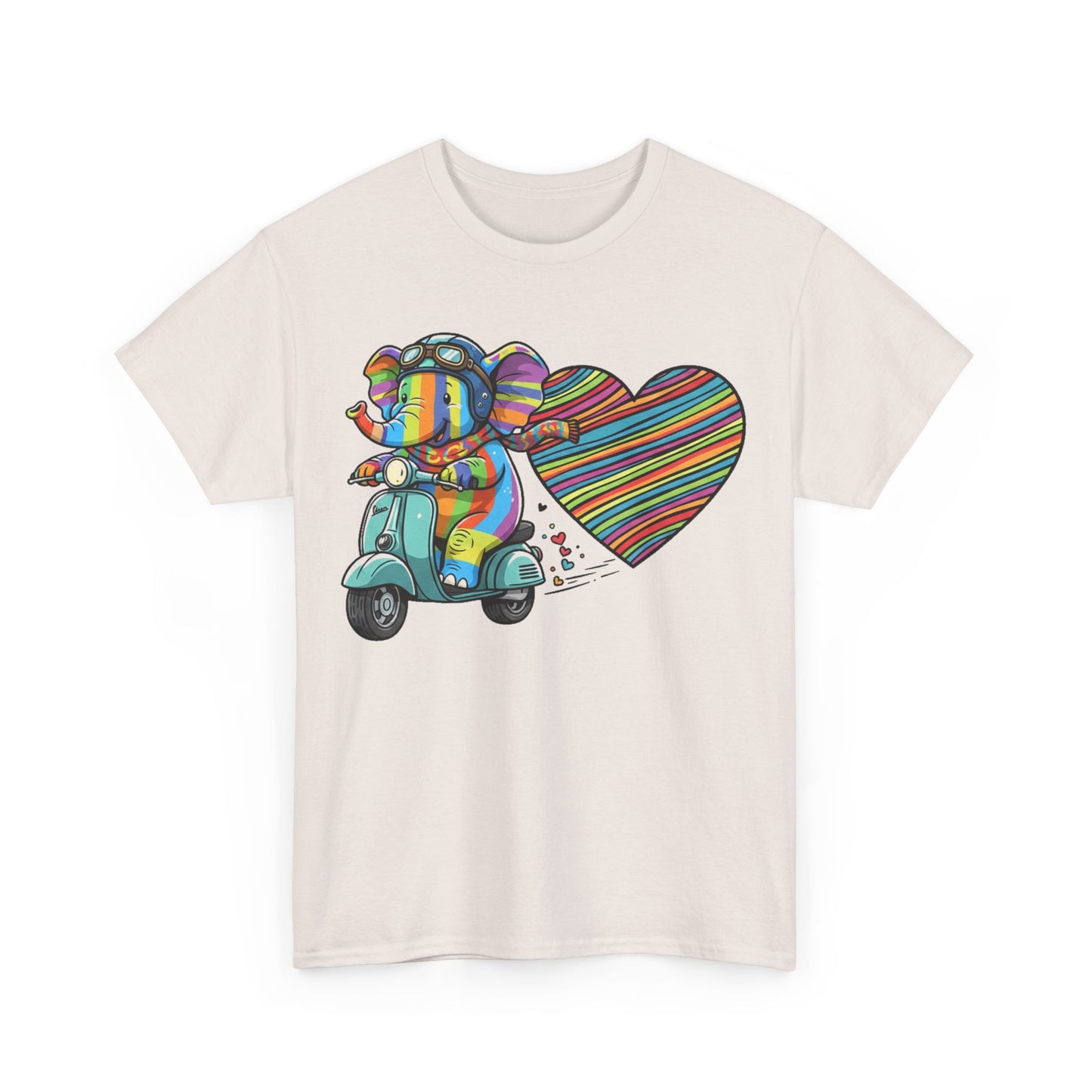 Vibrant Elephant Love Tee, Unisex Cotton T-Shirt, Colorful Graphic T-Shirt, Unique Gift for Animal Lovers, Casual Wear, Cute Apparel