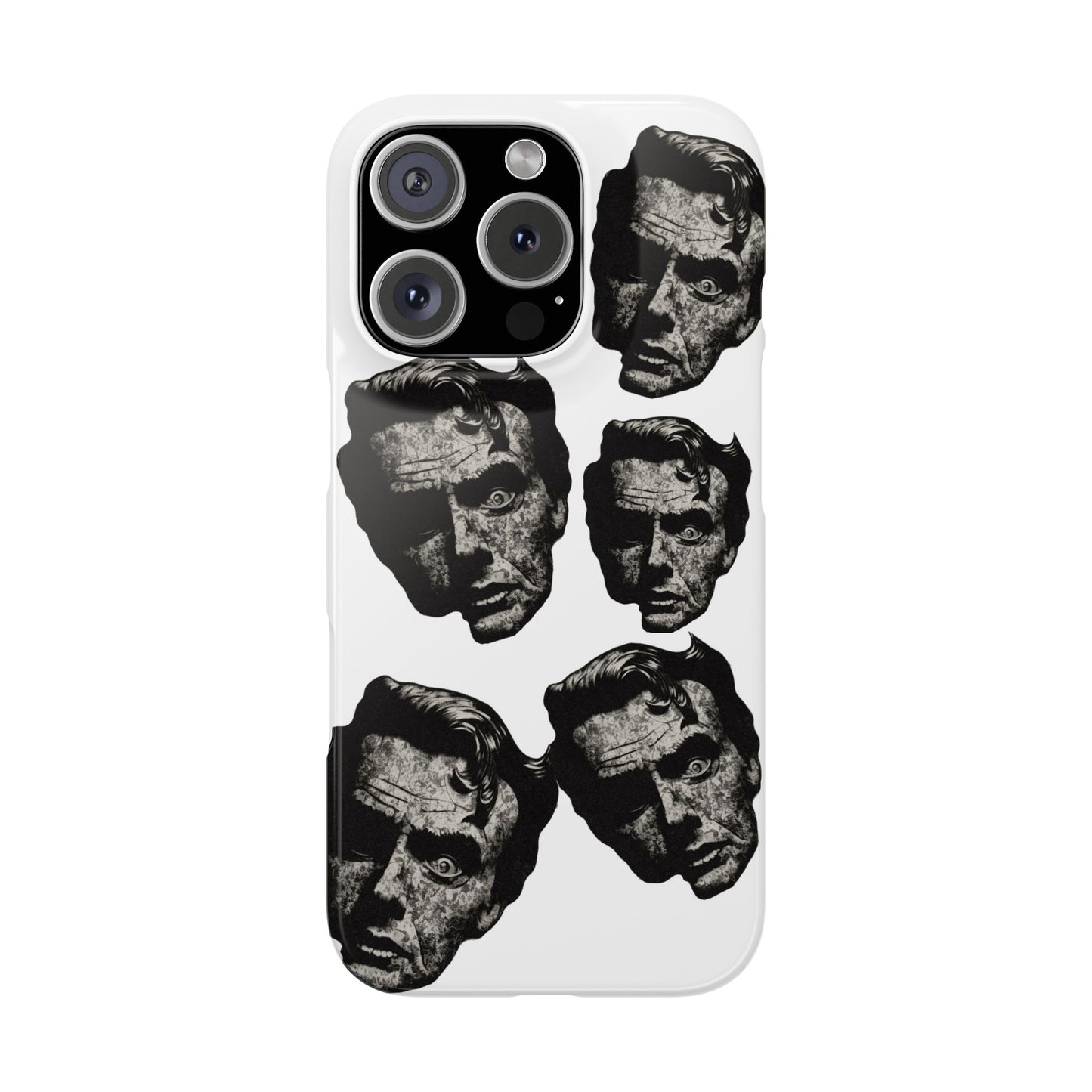 Artistic Slim Phone Cases with Unique Face Design, Trendy Accessories, Gift for Art Lovers, Stylish Phone Covers, Modern Tech [...]