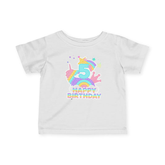 Whimsical Birthday Tee for Infants, Happy Birthday Tee, Unicorn Birthday Shirt, Toddler Party Outfit, First Birthday Gift