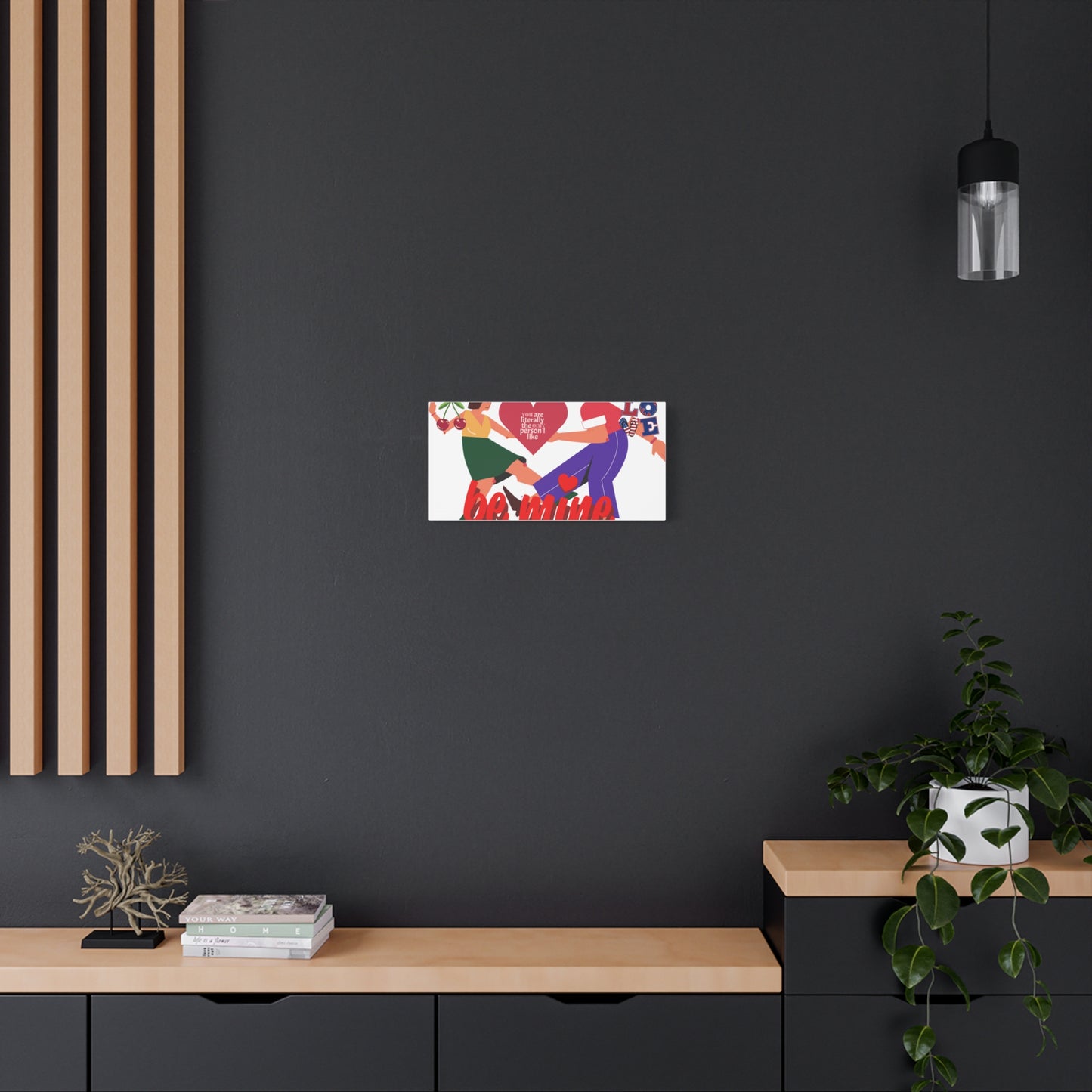 Vibrant Canvas Art Print, Cute Couple Dancing, Valentine's Gift, Home Decor, Love Quote Art, Heartfelt Wall Decoration