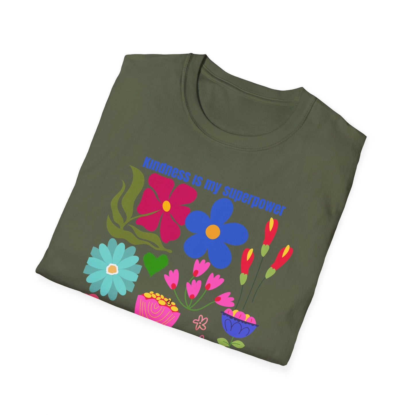 Colorful Kindness Is My Superpower T-Shirt - Floral Graphic Tee, Gift for Friends, Positive Vibes Apparel, Casual Summer Top, Art [...]