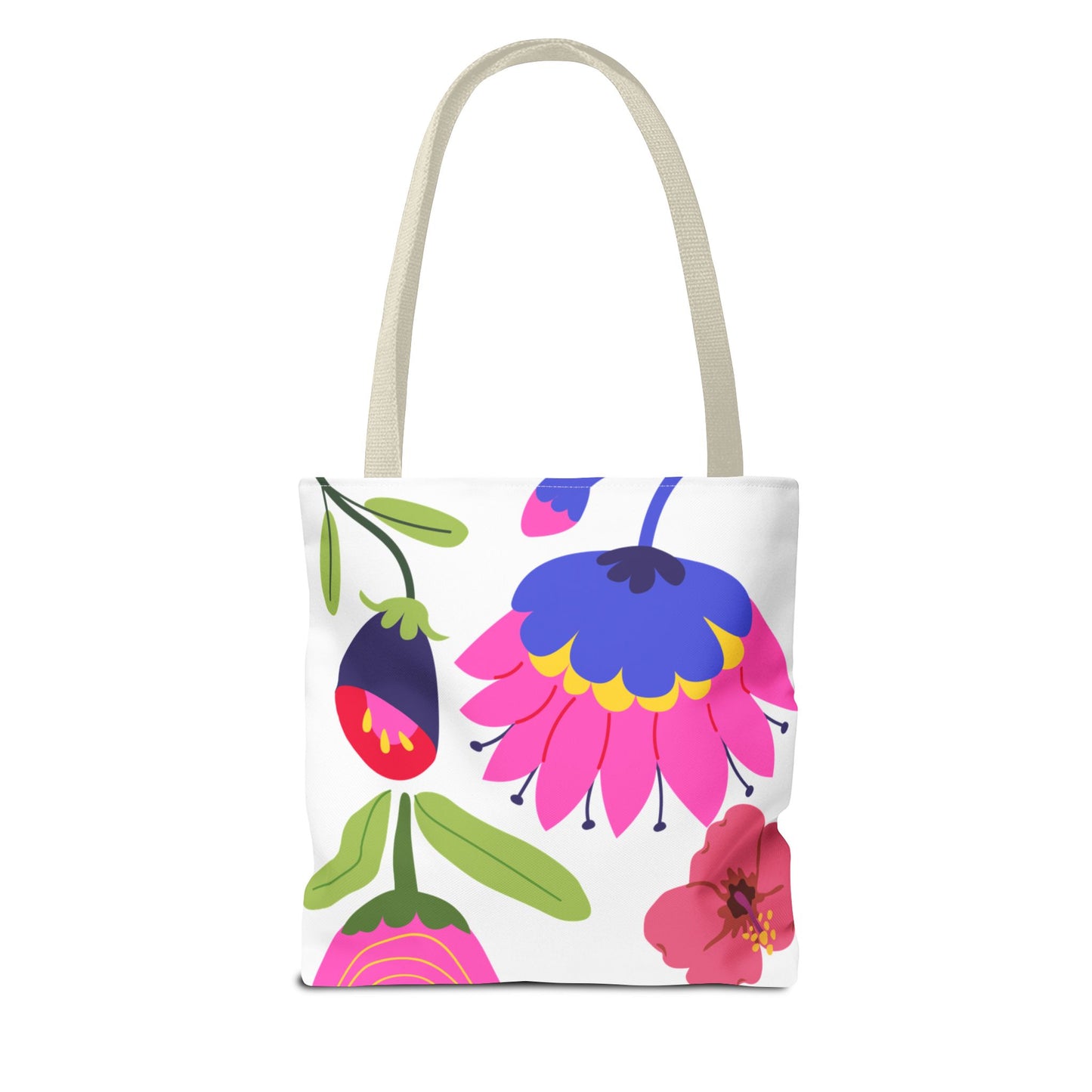 Floral Print Tote Bag, Colorful Shopping Bag, Everyday Carryall, Eco-Friendly Gift, Beach Tote, Spring Blooms